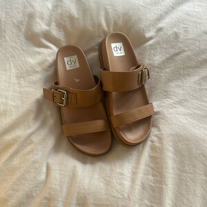 Great Condition - DV by Dolce Vita Women’s Annie 2-Strap Buckle Sandals - Nude
